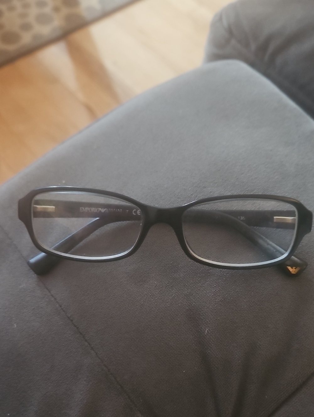 Emporio Armani Black Eyeglass Temple with Gold Accent